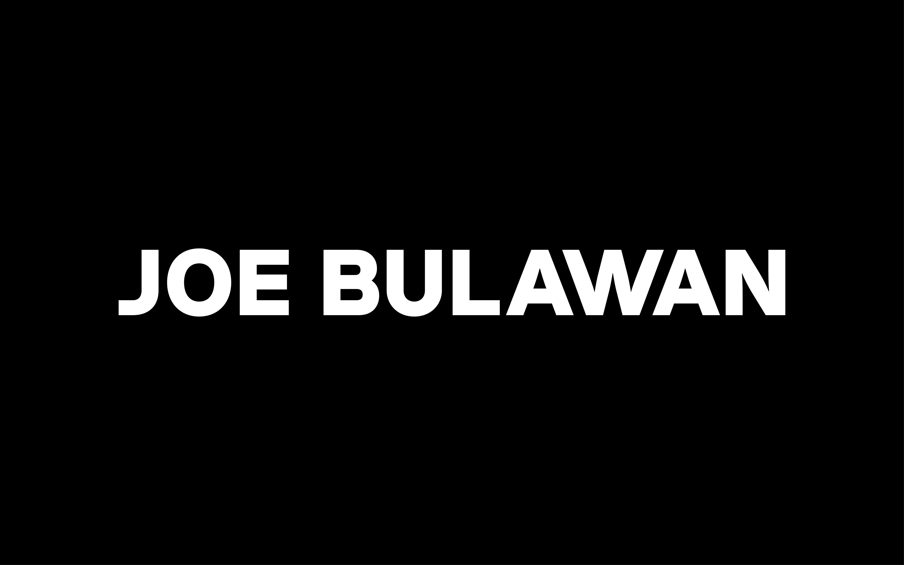 Joe Bulawan’s wordmark in bold typography, part of his visual identity designed by Alina Skyson.